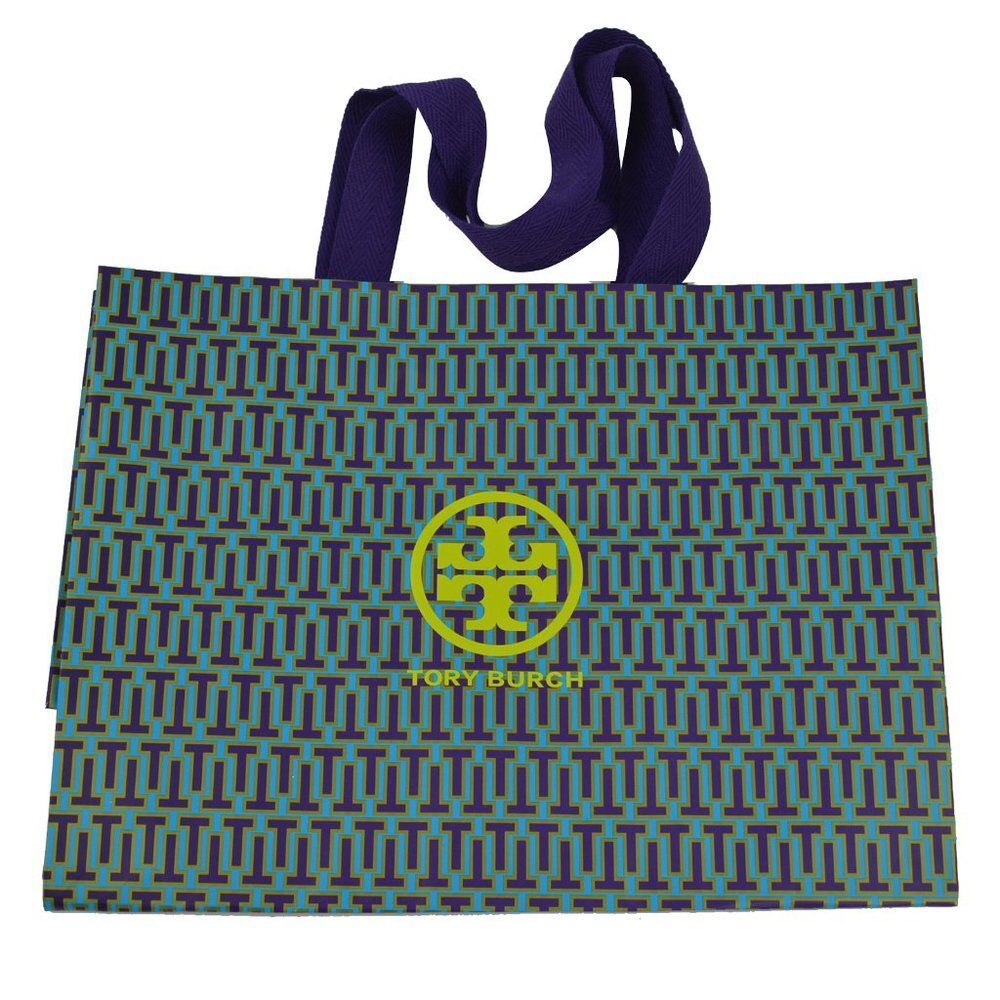Tory Burch Purple Turquoise Tile T Gift Bag